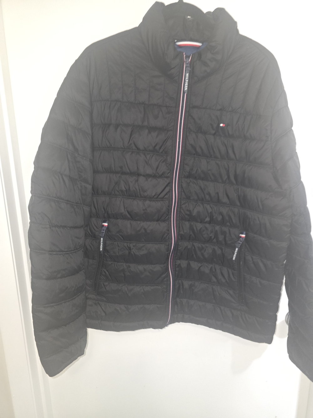 Tommy Hilfiger Men's Black Quilted Puffer with Signature Trim